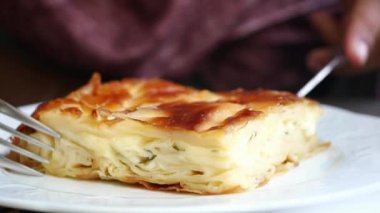 Geleneksel Türk Mutfağı Pastaları tabakta borek ,