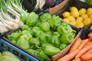 fresh vegetables selling in a super shop in turkey ..