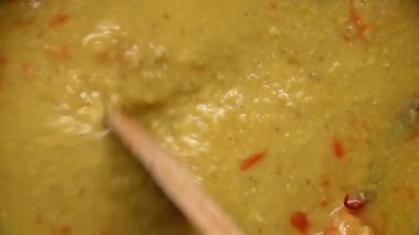 close up of cooking Haleem a indian traditional food ,