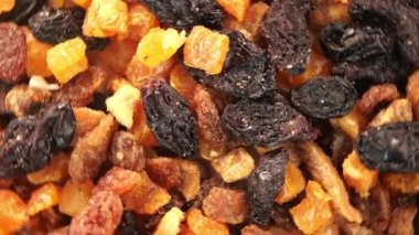 Kuru meyve karışımının en üst görünümü