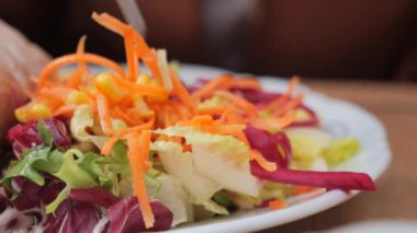 Taze yeşillikli ferahlatıcı bir salata, her yemek için çıtır marul ve renkli havuçlar.