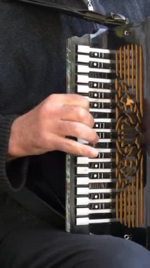 Piyano Akordiyonu Çalan Bir Adam .