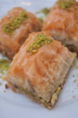 Tabakta Arap tatlı baklavası .