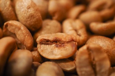 Güzel dokulu çiğ kahve çekirdekleri zengin detaylar, canlı renkler ve cazibe sergiliyor.