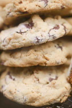Gerçekten lezzetli ve cezbedici bir yığın taze çikolatalı kurabiye sizi bekliyor.
