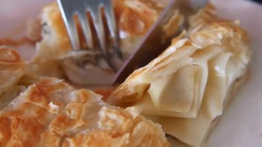 Geleneksel Türk Mutfağı Pastaları tabakta borek ,