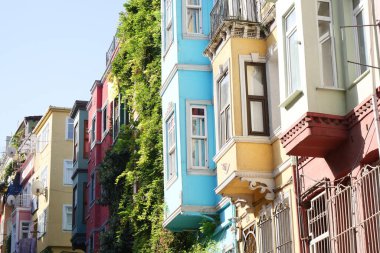 Büyüleyici ve renkli binalar, şehir manzarasında yemyeşil bir güzellikle süslenmiş.