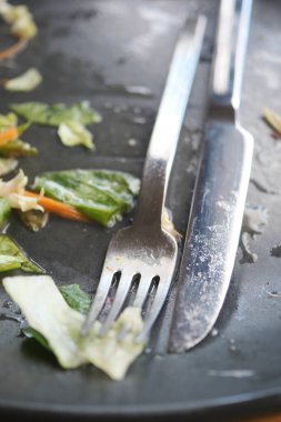 Çatallı boş bir tabak...