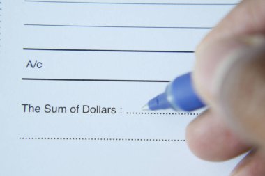 Mavi kalemle detaylı bir finansal forma özenle yazı yazan bir elin yakından görüntüsü