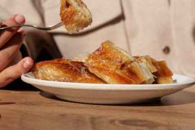 Geleneksel Türk Mutfağı Pastaları tabakta borek ,