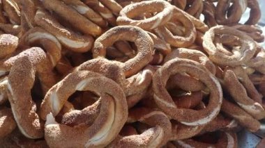 İstanbul 'da Türkçe simit yığını ,