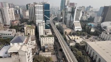 Dhaka şehrinin havadan görünüşü, Bangladeş,