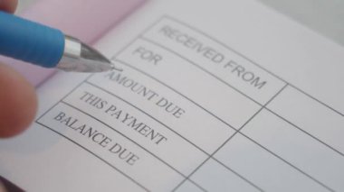 Bir kalem ile girilen makbuz ayrıntıları