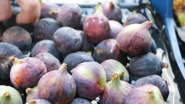 Markette alışveriş için çeşitli incirler ayarlandı ve hazır..