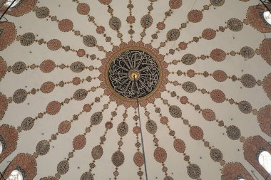 Ziyaretçiler, ayrıntılı desenlerle süslenmiş çarpıcı tavana hayran kaldılar.