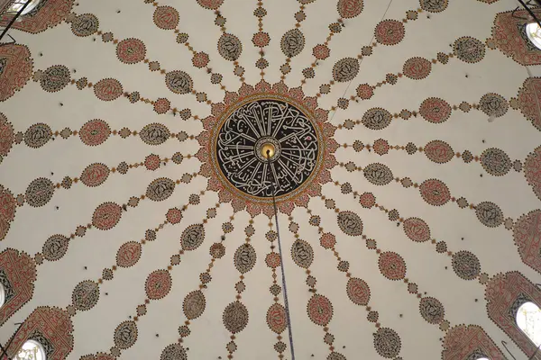 Ziyaretçiler, ayrıntılı desenlerle süslenmiş çarpıcı tavana hayran kaldılar.