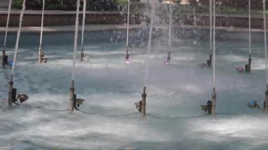 Yeşilliğin ortasında canlı bir çeşmenin keyfini çıkarıyorum..