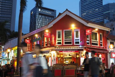 Singapur 2 Haziran 2025, Vibrant Sokağı akşam yemeği Küçük Hindistan 'da.,