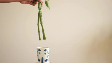 Süslü vazoda pembe ve beyaz şakayıklar,