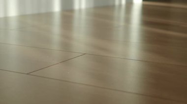 Yumuşak ışık pürüzsüz ahşap zemini aydınlatır. Zarif bitirişini vurgular..