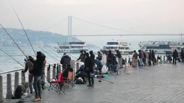 Gruplar balık tutmak için sahil boyunca toplanır, sakin atmosferin tadını çıkarırlar..