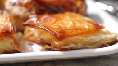 Tabakta lezzetli bir Türk Borek 'i .