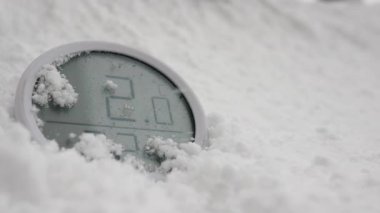 Karda gömülü bir termometre dondurucu sıcaklık ölçer..