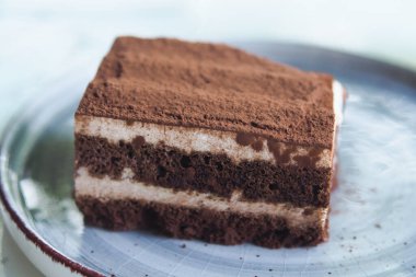 Krema katmanlı ve kakao tozlu zengin bir çikolatalı tatlı..