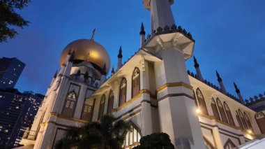 Gece gökyüzünün altındaki caminin çarpıcı mimarisini keşfedin..