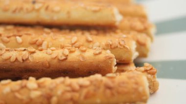Delicious homemade snacks are freshly baked with sesame seeds.
