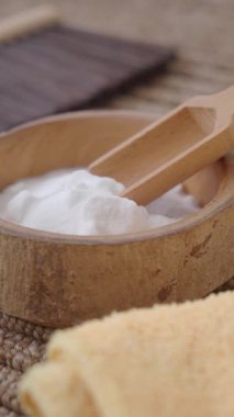 baking soda and lemon on a carpet for cleaning .
