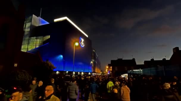 Día Del Partido Goodison Park Sede Del Everton Football Club — Vídeos de Stock