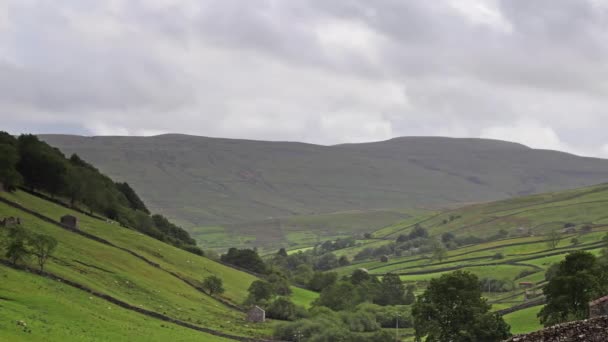 Swaledale Timelapse Ban Időzített Felvétel Swaledale Vidékéről Yorkshire Dales Nemzeti — Stock videók