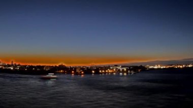 Brooklyn at Dawn.  A timelapse recording taken from a ship at dawn as it turns moves towards it's berth in Brooklyn, New York City.
