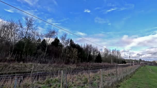 Avanti Pendolino Train Heads South Southwaite Cumbria West Coast Mainline — Video Stock