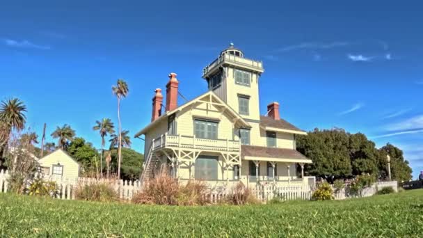Point Fermin Lighthouse Point Fermin Lighthouse Located San Pedro Los — Stock Video