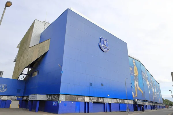 Stock image The view along Goodison Road outside Goodison Park, England.  Goodison Park is the home of Everton FC a founder member of the English Football League.