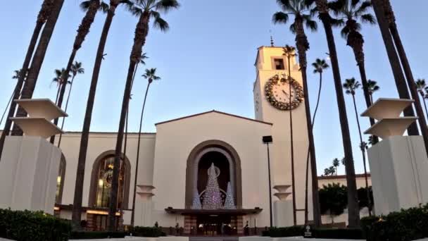Une Vue Sur Entrée Gare Union Los Angeles Ouverte 1939 — Video