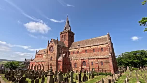 Sint Magnus Kathedraal Magnus Kathedraal Kirkwall Het Schotse Eiland Orkney — Stockvideo