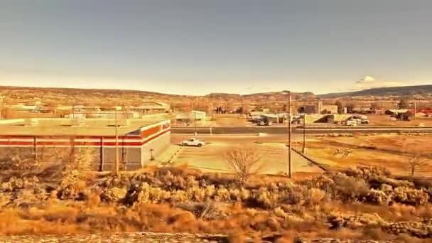 Vue Depuis Train Qui Traverse Ville Grants Nouveau Mexique Aux — Video