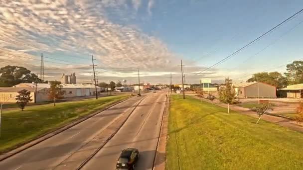 Pohled Vlaku Který Odjíždí Beaumontu Beaumont Pobřežní Město Státě Texas — Stock video
