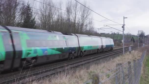 Avanti Pendolino Dirige Para Norte Através Southwaite Cumbria Trem Recebeu — Vídeo de Stock