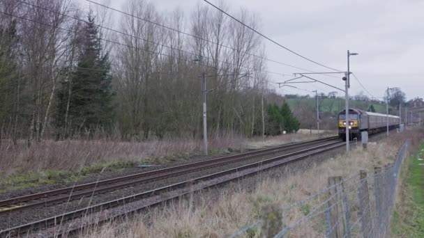 Korunmuş Dizel Tren D1935 Yerleşim Carlisle Circular Ngiltere Nin Batı — Stok video