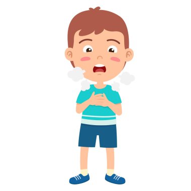 Çocuk yorgun ve dispne hissediyor.