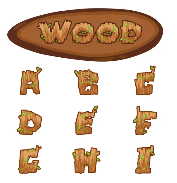 Illustratie Geïsoleerd Alfabet Letter Wood Concept Vector — Stockvector