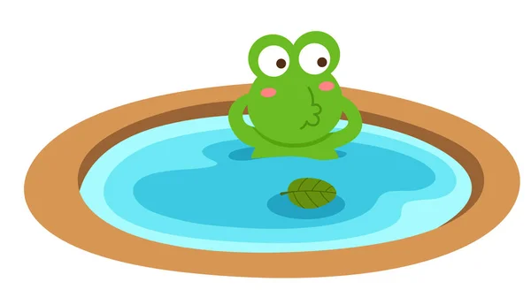 池塘病媒图解中的青蛙 — 图库矢量图片