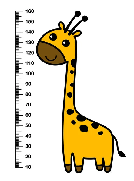 Parede Medidor Com Ilustração Vetorial Girafa —  Vetores de Stock