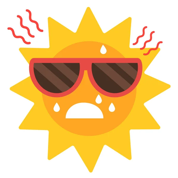Καλοκαίρι Ήλιο Αίσθημα Ζεστό Διανυσματική Απεικόνιση — Διανυσματικό Αρχείο