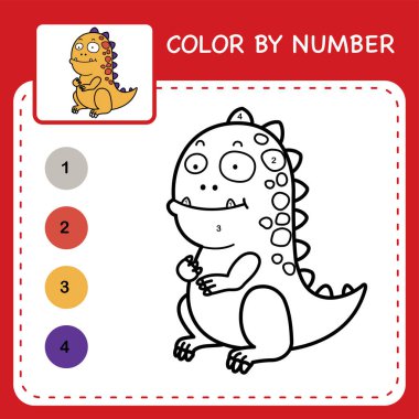 Rakamları renklendirerek öğrenen çocuklar için numara çalışma kağıdına göre renk