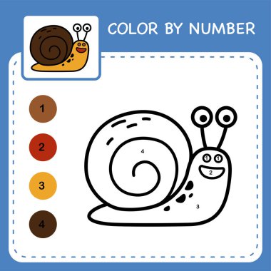 Rakamları renklendirerek öğrenen çocuklar için numara çalışma kağıdına göre renk